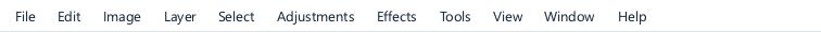 The English menu bar: File, Edit, Image, Layer, Select, Adjustments, Effects, Tools, View, Window, Help.